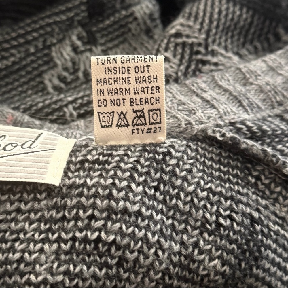 Vintage Method Gray Patterned Grandpa Sweater Woo… - image 4